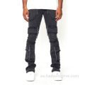 Jeans de moda de pantalones y pantalones de hombres lavados